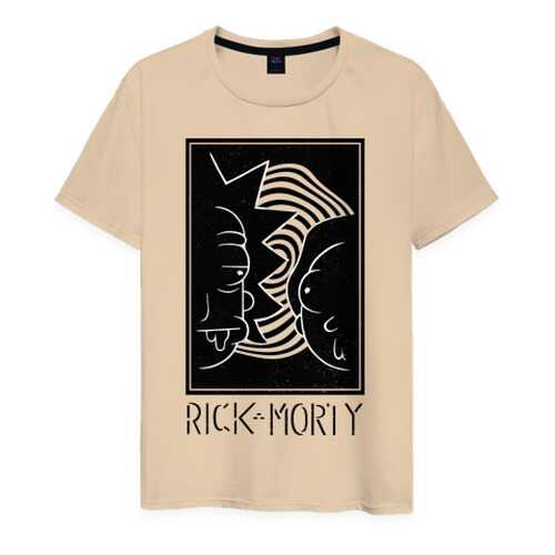 Футболка мужская ВсеМайки Rick and Morty black and white бежевая 4XL в Хендерсон