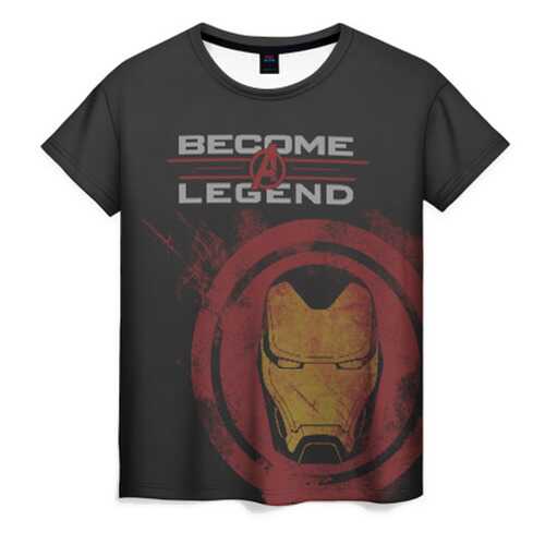 Футболка женская ВсеМайки Iron Man become a legend черная 4XL в Хендерсон